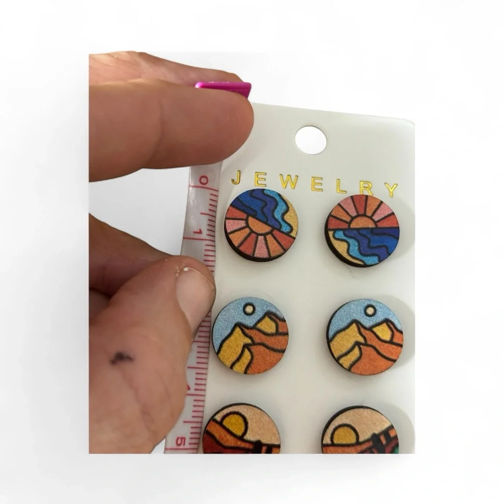 Women’s Colorful Beach Scene Earrings Set